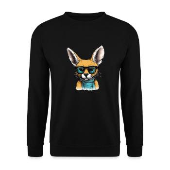 Roro le fennec - Sweat-shirt Unisexe - noir - Devant - Alina (178cm) & Michal (187cm)