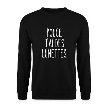 pouce j'ai des lunettes - Sweat-shirt Unisexe - noir - Devant - Alina (178cm) & Michal (187cm)