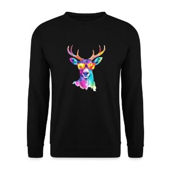 Zazo the Deer - Unisex Sweatshirt - black - Front - Alina (178cm) & Michal (187cm)