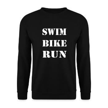 Triathlon Swim Bike Run Marathon - Unisex Pullover - Schwarz - Vorne - Alina (178cm) & Michal (187cm)