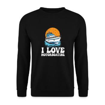 I Love Motorboating Life Is Better At The Lake - Unisex Sweatshirt - black - Front - Alina (178cm) & Michal (187cm)