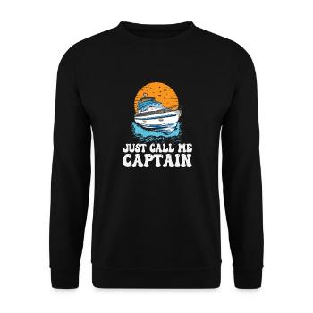 Appelez-moi simplement Captain Pontoon King Motorboating - Sweat-shirt Unisexe - noir - Devant - Alina (178cm) & Michal (187cm)