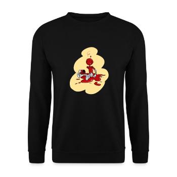 Tirobot Pot de peinture Rouge sur Jaune - Sweat-shirt Unisexe - noir - Devant - Alina (178cm) & Michal (187cm)