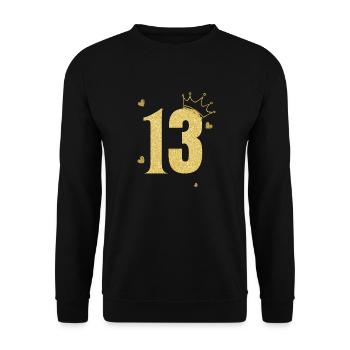 13th anniversary golden crown - Unisex Sweatshirt - black - Front - Alina (178cm) & Michal (187cm)
