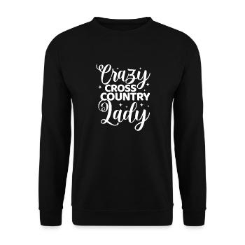 Crazy Cross Country Lady - Unisex Sweatshirt - black - Front - Alina (178cm) & Michal (187cm)