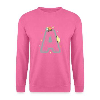 Lettre a véhicule - cadeau enfant personnalisé - Sweat-shirt Unisexe - rose - Devant