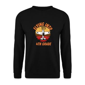 Flying Into 4rd Grade Back to School for Pupils - Unisex Sweatshirt - black - Front - Alina (178cm) & Michal (187cm)
