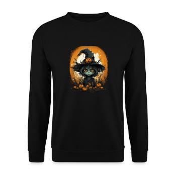 Halloween Witch I Cartoon Style I Witch - Unisex Sweatshirt - black - Front - Alina (178cm) & Michal (187cm)