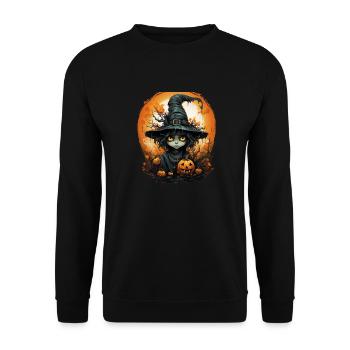 Halloween Witch I Cartoon Style I Witch - Unisex Sweatshirt - black - Front - Alina (178cm) & Michal (187cm)