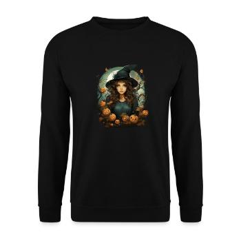 Halloween Witch I Cartoon Style I Witch - Unisex Sweatshirt - black - Front - Alina (178cm) & Michal (187cm)