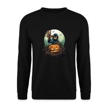 Halloween Emerging Hands Citrouille effrayante - Sweat-shirt Unisexe - noir - Devant - Alina (178cm) & Michal (187cm)