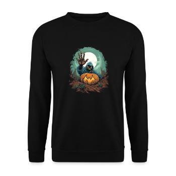 Halloween Emerging Hands Citrouille effrayante - Sweat-shirt Unisexe - noir - Devant - Alina (178cm) & Michal (187cm)