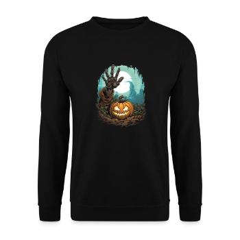 Halloween Emerging Hands Citrouille effrayante - Sweat-shirt Unisexe - noir - Devant - Alina (178cm) & Michal (187cm)