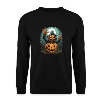 Halloween Mains émergentes Citrouille effrayante - Sweat-shirt Unisexe - noir - Devant - Alina (178cm) & Michal (187cm)