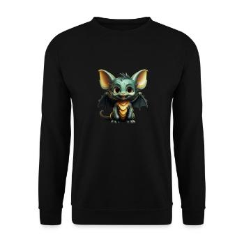 Bat Halloween I Cartoon Cute Bat - Unisex Pullover - Schwarz - Vorne - Alina (178cm) & Michal (187cm)