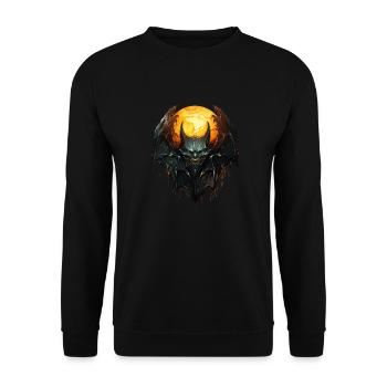 Bat Halloween I Cartoon Cute Bat - Unisex Pullover - Schwarz - Vorne - Alina (178cm) & Michal (187cm)