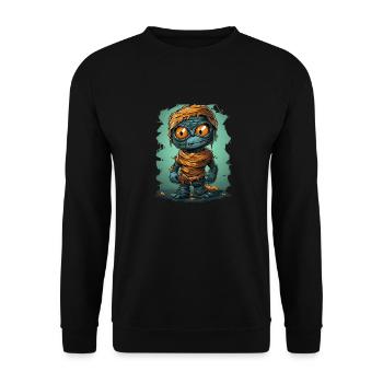 Halloween Spooky Cartoon Mummy - Sweat-shirt Unisexe - noir - Devant - Alina (178cm) & Michal (187cm)