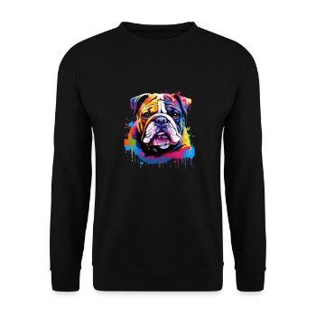 English Bulldog Pop Art I Dog Lover I Splash Art - Unisex Sweatshirt - black - Front - Alina (178cm) & Michal (187cm)