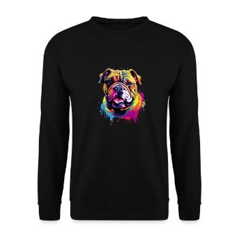 English Bulldog Pop Art I Dog Lover I Splash Art - Unisex Sweatshirt - black - Front - Alina (178cm) & Michal (187cm)
