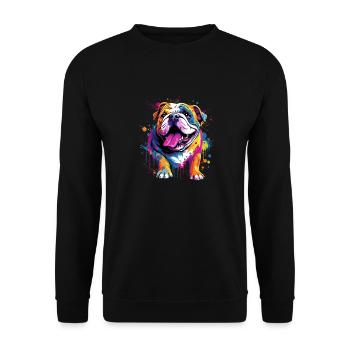 English Bulldog Pop Art I Dog Lover I Splash Art - Unisex Sweatshirt - black - Front - Alina (178cm) & Michal (187cm)