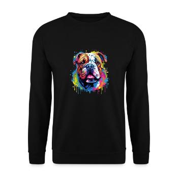 English Bulldog Pop Art I Dog Lover I Splash Art - Unisex Sweatshirt - black - Front - Alina (178cm) & Michal (187cm)