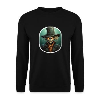 Scarecrow Halloween Cartoon Scary Scarecrow - Sweat-shirt Unisexe - noir - Devant - Alina (178cm) & Michal (187cm)