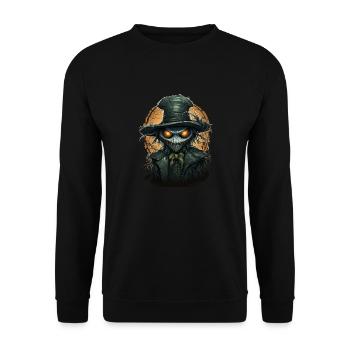Scarecrow Halloween Cartoon Scary Scarecrow - Unisex Pullover - Schwarz - Vorne - Alina (178cm) & Michal (187cm)