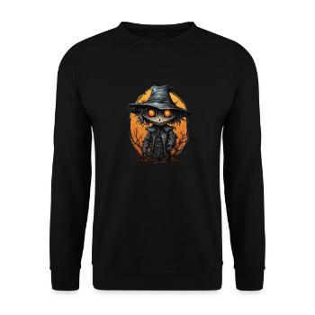 Scarecrow Halloween Cartoon Scary Scarecrow - Unisex Pullover - Schwarz - Vorne - Alina (178cm) & Michal (187cm)