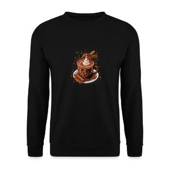 Hot Chocolate Mug I Chocolate Lover I Hot - Unisex Pullover - Schwarz - Vorne - Alina (178cm) & Michal (187cm)