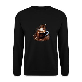 Hot Chocolate Mug I Chocolate Lover I Hot - Unisex Sweatshirt - black - Front - Alina (178cm) & Michal (187cm)