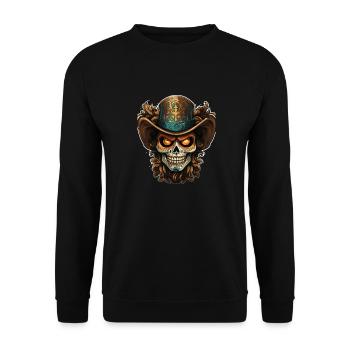 Day Of The Dead I Sugar Skull I Dia De Los Muertos - Unisex Pullover - Schwarz - Vorne - Alina (178cm) & Michal (187cm)