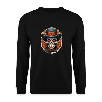Day Of The Dead I Sugar Skull I Dia De Los Muertos - Unisex Pullover - Schwarz - Vorne - Alina (178cm) & Michal (187cm)