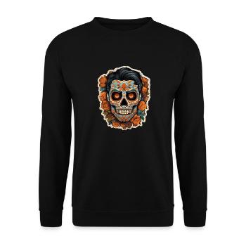Day Of The Dead I Sugar Skull I Dia De Los Muertos - Unisex Sweatshirt - black - Front - Alina (178cm) & Michal (187cm)