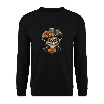 Day Of The Dead I Sugar Skull I Dia De Los Muertos - Unisex Pullover - Schwarz - Vorne - Alina (178cm) & Michal (187cm)