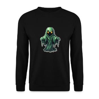 Ghost Lover Cartoon Style Halloween Ghost Spooky - Unisex Sweatshirt - black - Front - Alina (178cm) & Michal (187cm)
