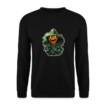 Ghost Lover Cartoon Style Halloween Ghost Spooky - Unisex Sweatshirt - black - Front - Alina (178cm) & Michal (187cm)