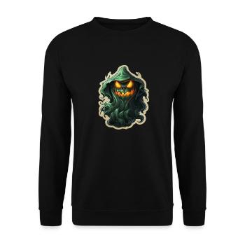 Ghost Lover Cartoon Style Halloween Ghost Spooky - Unisex Sweatshirt - black - Front - Alina (178cm) & Michal (187cm)