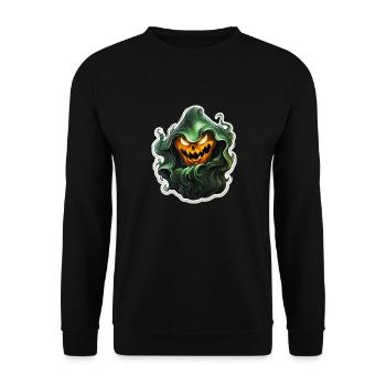 Ghost Lover Cartoon Style Halloween Ghost Spooky - Unisex Sweatshirt - black - Front - Alina (178cm) & Michal (187cm)