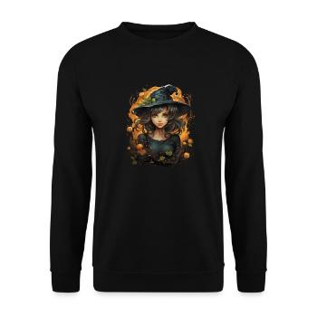 Halloween Witch I Cartoon Style I Witch - Unisex Sweatshirt - black - Front - Alina (178cm) & Michal (187cm)