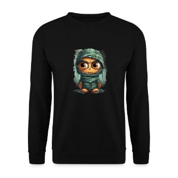 Halloween Spooky Cartoon Mummy - Unisex Pullover - Schwarz - Vorne - Alina (178cm) & Michal (187cm)