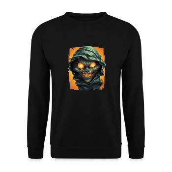 Halloween Spooky Cartoon Mummy - Sweat-shirt Unisexe - noir - Devant - Alina (178cm) & Michal (187cm)