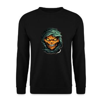 Halloween Spooky Cartoon Mummy - Unisex Pullover - Schwarz - Vorne - Alina (178cm) & Michal (187cm)