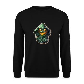 Ghost Lover Cartoon Style Halloween Ghost Spooky - Unisex Sweatshirt - black - Front - Alina (178cm) & Michal (187cm)