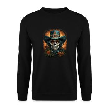 Day Of The Dead I Sugar Skull I Dia De Los Muertos - Unisex Pullover - Schwarz - Vorne - Alina (178cm) & Michal (187cm)