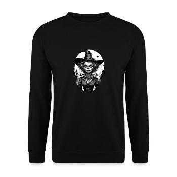 sorcière classique 27 - Sweat-shirt Unisexe - noir - Devant - Alina (178cm) & Michal (187cm)