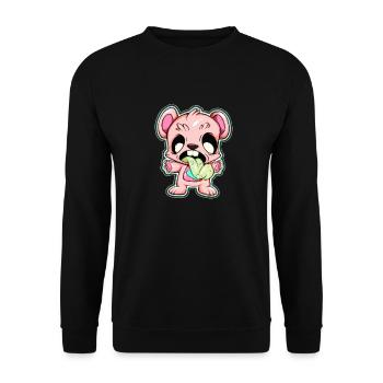 Teddybär Zombie - Unisex Pullover - Schwarz - Vorne - Alina (178cm) & Michal (187cm)