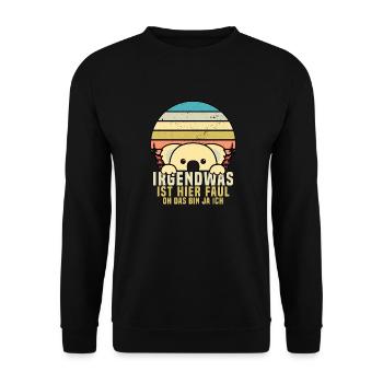Irgendwas ist hier Faul OH DAS BIN JA ICH - Unisex Pullover - Schwarz - Vorne - Alina (178cm) & Michal (187cm)