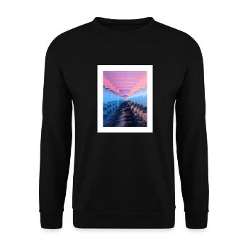 Mist-shrouded landscape - Unisex Sweatshirt - black - Front - Alina (178cm) & Michal (187cm)