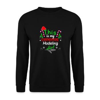 Das ist mein Weihnachts-Model-Shirt - Unisex Pullover - Schwarz - Vorne - Alina (178cm) & Michal (187cm)