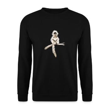Äffchen - Unisex Pullover - Schwarz - Vorne - Alina (178cm) & Michal (187cm)